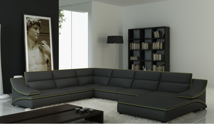 Ecksofa Ledersofa Polster Wohnlandschaft Couch Sitz Eck Garnitur U Form EltmannG