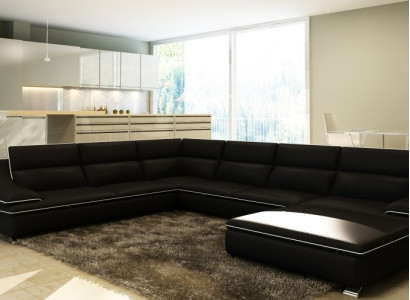 Ledersofa Couch Sofagarnitur Neu 3+2+1 Sitzer Garnitur Design Modern Sofa