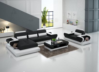 Design XXL Big Sofa Ecksofa Ledersofa Couch Polster Ecke Wohnlandschaft G8003E