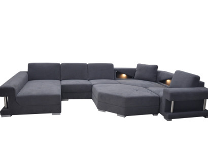 Eck Sofa Couch Polster Ecke Wohn Zimmer Landschaft Designer CouchenTextil A1131
