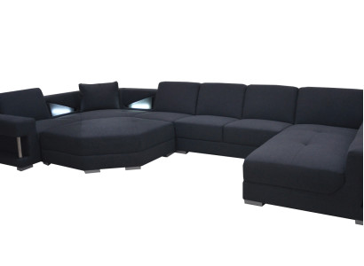 Eck Sofa Couch Polster Ecke Wohn Zimmer Landschaft Designer CouchenTextil A1131-