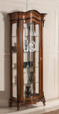 Wohnzimmer Möbel Massive Holz Vitrinen Glas Schrank Echtholz Anrichte Vitrine