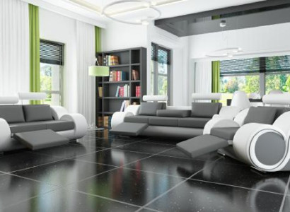 Leder Sofa Sofagarnitur 321 Sitz USB Couchgarnitur Polstergarnitur BERLIN Couch