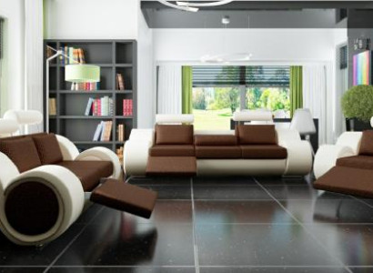 Designer Sofagarnitur 3+2+1 mit USB Polster Sofa Garnituren Braune Couch Set