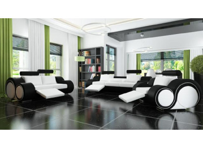 Sofagarnitur + USB Polster 3+2+1 Sofa Garnitur Designer Lounge Relax Polster Set