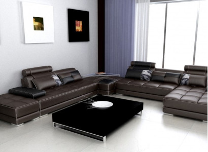 Ecksofa Sofa Couch Wohnlandschaft Ledersofa XXL Designer Sofas