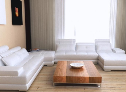 Ecksofa Sofa Couch Wohnlandschaft Ledersofa XXL Designer Sofas Wolfhagen Weiß