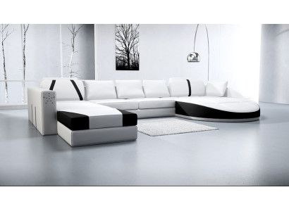 Ledersofa Couch Wohnlandschaft Ecksofa Eck Garnitur Design Modern Sofa A1122