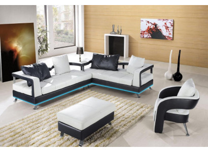 Ledersofa Couch Wohnlandschaft Ecksofa Eck Garnitur Design Modern Sofa Neu