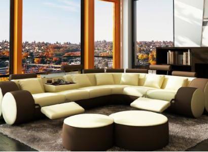 Designer Ledersofa+USB Eckcouch Sofa Ledercouch Sofa Wohnlandschaft Made In EU