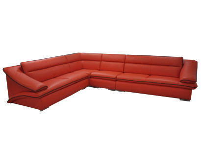 Design Leder Polster Sitz Ecke Leder Eck Landschaft Zimmer Neu Sofa