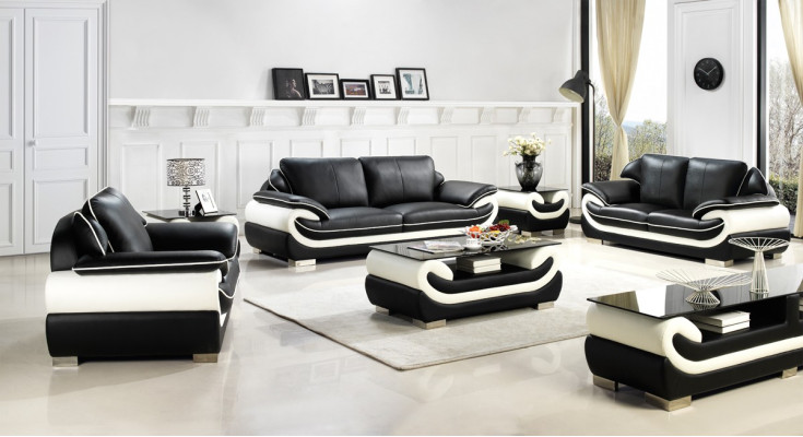 Sofagarnitur Polster Sofa + USB Set 3+2+1 Leder Couchen Sofas Garnitur Sitz T777