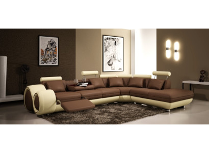 Ledersofa Couch Wohnlandschaft Ecksofa Eck Garnitur Design Modern Sofa A1163C