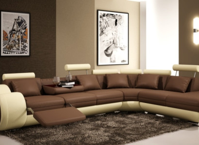 Ledersofa Couch Wohnlandschaft Ecksofa Eck Garnitur Design Modern Sofa A1163C