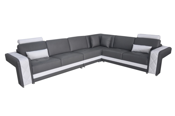 Ledersofa Couch Wohnlandschaft Eck Garnitur Design Modern Deko Sofa L-Form