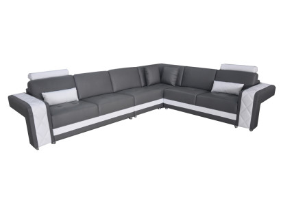 Ledersofa Couch Wohnlandschaft Eck Garnitur Design Modern Deko Sofa L-Form