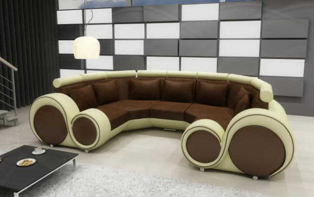 Ecksofa + USB Wohnlandschaft U Form Textil Big XXL Ecksofa Stoff Textil Sofa Neu