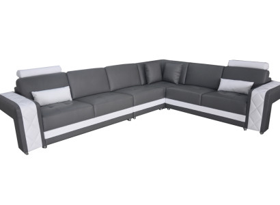 Ledersofa mit USB Wohnlandschaft Eck Garnitur Design Modern Sofa L-Form L6010B