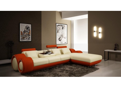 Patentiertes Design Ecksofa Sofa Couch Polster Leder Ecke BERLINo Wohnlandschaft