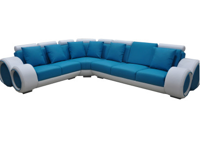 Design Leder Polster XXL Sitz Zimmer Eck Wohn Sofa Couch Designer