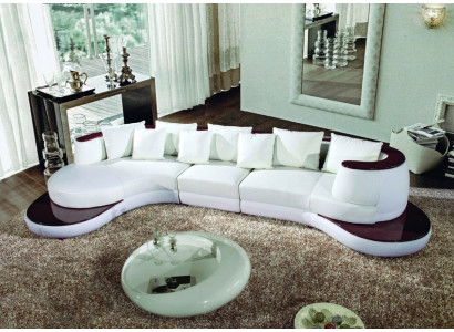 Rundsofa mit USB Sofa Couch Runde Polster Couchen Garnitur Ecksofa Sitz Rund Neu