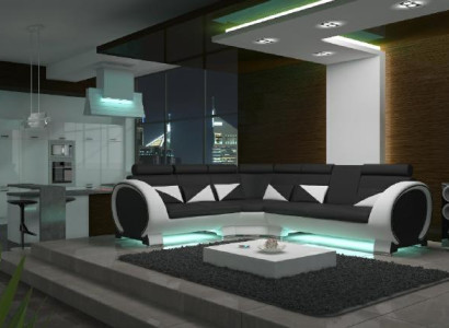 Designer Ecksofa Wohnlandschaft Sofa + USB Polster Garnitur Lounge Sofas Couchen