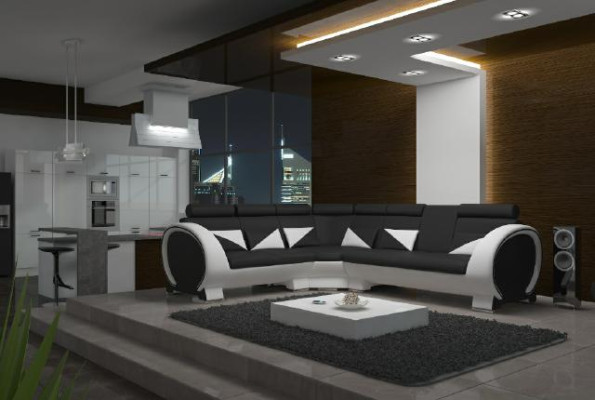 ECKSOFA ECKCOUCH DESIGN *FARBWAHL* SOFA +USB,LEDER LEDERSOFA LEDERGARNITUR