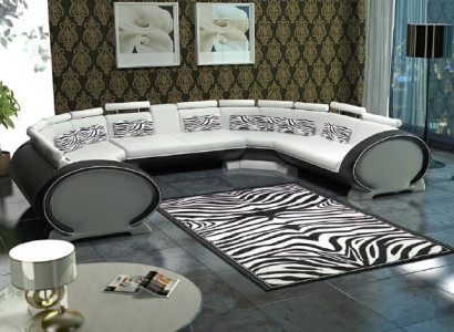 Couchgarnitur Wohnlandschaft Modernes Sofa Ecke Sitzecke Leder Couch Polster USB