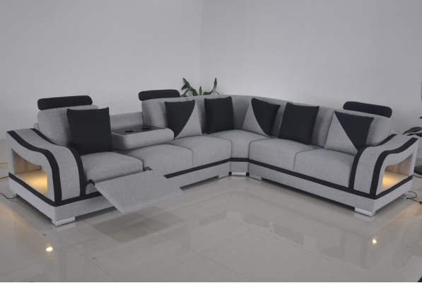 Ledersofa Couch Wohnlandschaft Garnitur Design Modern Ecke Sofa L-Form