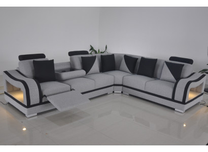 Ledersofa Couch Wohnlandschaft Garnitur Design Modern Ecke Sofa L-Form