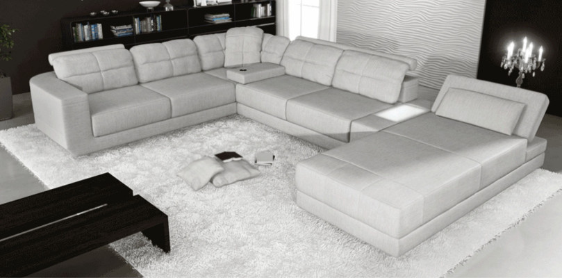Eck Sofa Couch Polster Ecke Leder Sofa Couchen Möbel Neu Wohnlandschaft U Form