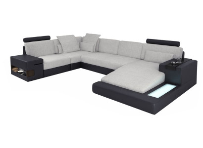 Design Sofas Wohnlandschaft Ecksofa Leder U Form Sofa Couch Polster Couchen Neu