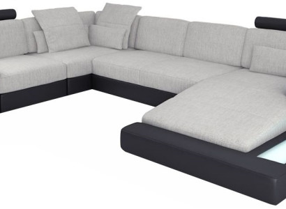 Design Sofas Wohnlandschaft Ecksofa Leder U Form Sofa Couch Polster Couchen Neu
