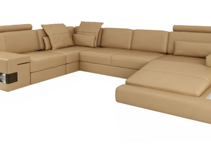 Ecksofa U-Form Sofa Wohnlandschaft Polster Bettfunktion Design Modern Neu