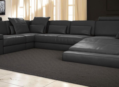 Ecksofa U-Form Couch Design Polster Textil Neu Wohnlandschaft Bettfunktion Stoff