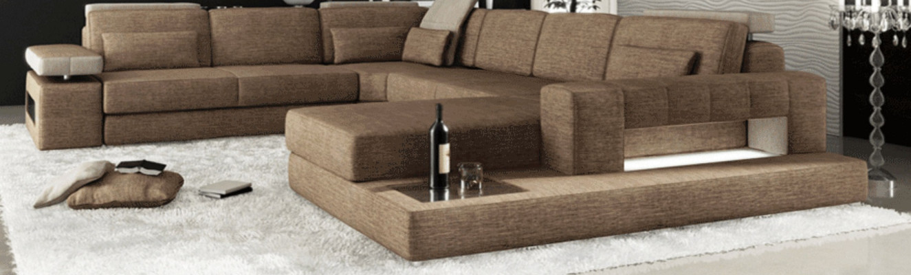 Eck Sofa Couch Polster Wohnlandschaft U Form Ecksofa Wohnlandschaft Neu