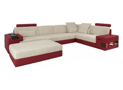 Wohnlandschaft U Form Eck Sofa Polster Couch Ecke Leder Sofa Couchen Möbel Neu