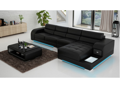 Ledersofa Sofa Couch Wohnlandschaft Eck Modern Ecksofa Design Garnitur