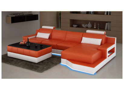 Ledersofa Sofa USB Wohnlandschaf Bettfunktion Neu Echsofa Neu Massanfertigung