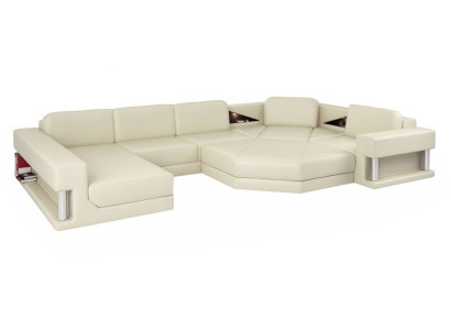 Ecksofa U-Form Couch Wohnlandschaft Sofa Couch Modern Design Sofa Textil Leder