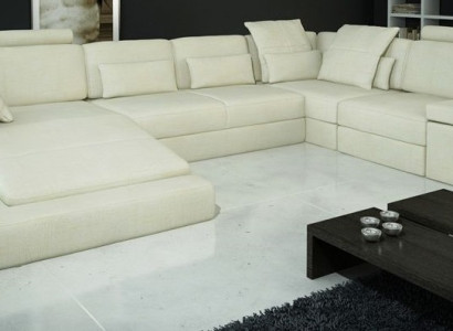 Ecksofa U-Form Couch Design Polster Textil Neu Wohnlandschaft Bettfunktion Stoff