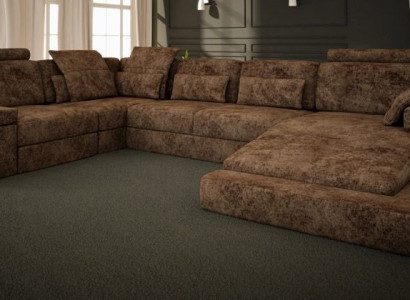 Ecksofa U-Form Couch Design Polster Textil Neu Bettfunktion Wohnlandschaft Stoff