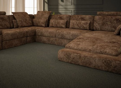 Ecksofa U-Form Sofa Couch Design Couch Textil Wohnlandschaft Bettfunktion Stoff