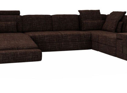 Ecksofa U-Form Moderne Sofa Ledersofa Ecksofa Polster Stoff Textil Design Sofa