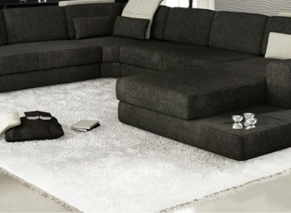 Wohnlandschaften Ecksofa Couch StoffLeder Polster Ecke Sofa U Form Neu