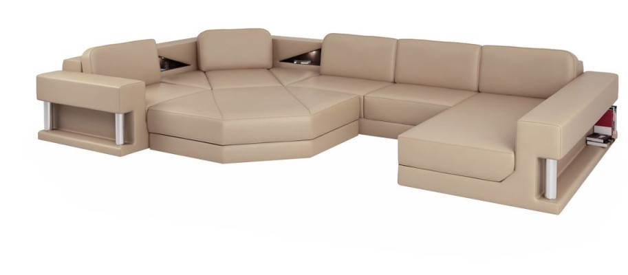 Ecksofa Sofa Couch Polster Garnitur Leder Sofas Ecke Wohnlandschaft U Form xxl