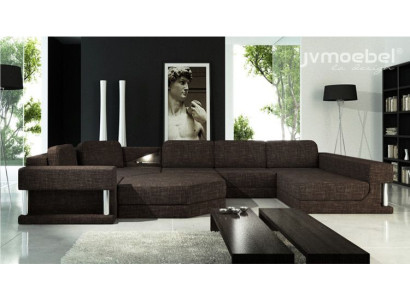 Wohnlandschaft U Form Bettfunktion Textil Stoff Big Ecksofa Sofa Polster Couch