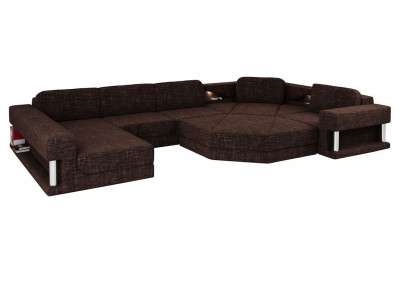 Design Ecksofa U-form Bettfunktion Couch Textil Sofas Schlafsofa Leder Stoff Neu