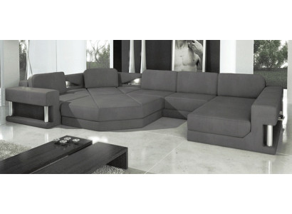 Design Couch Polster Textil Modern Schlaf Bettfunktion Ecksofa U-Form Sofa Stoff