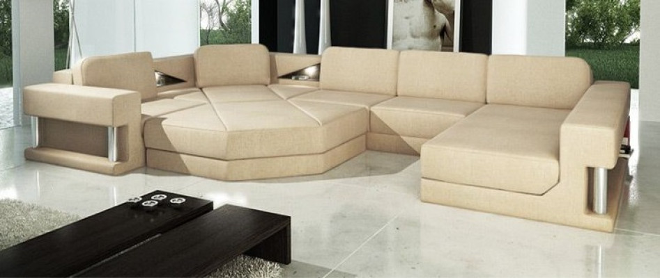 Ecksofa Polster Sitz Stoff Couch Sofas Couchen U Form Wohnlandschaft Möbel Neu